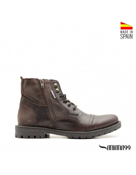 botas piel marron hombre