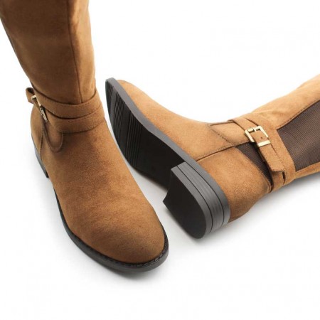 botas caña elástica camel