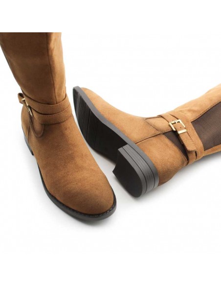 botas caña elástica camel