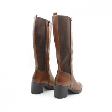 botas marrón elastica mujer