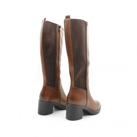 botas marrón elastica mujer
