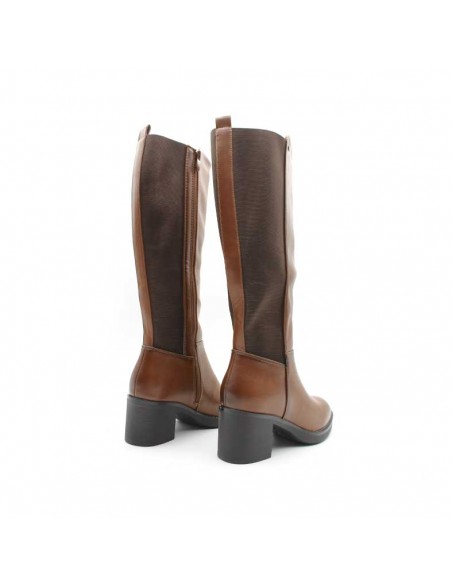 botas marrón elastica mujer