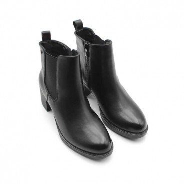 Botín polipiel negro mujer