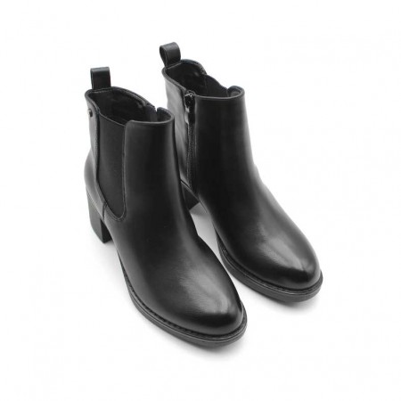 Botín polipiel negro mujer