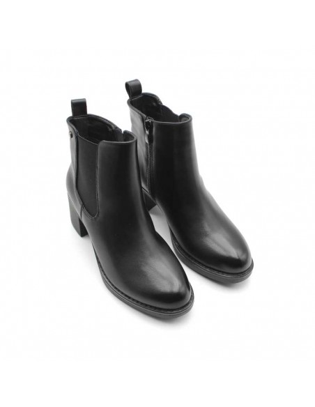 Botín polipiel negro mujer