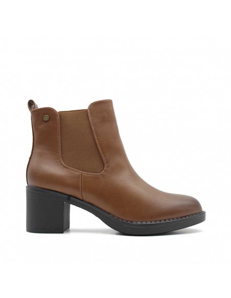 Botines de tacón ancho camel