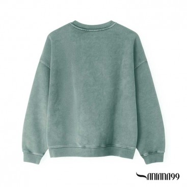 Sudadera verde efecto lavado