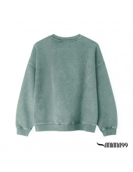 Sudadera verde efecto lavado