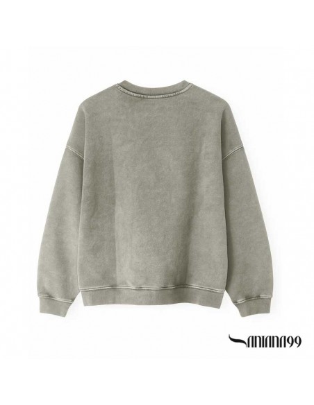 Sudadera gris cuello redondo