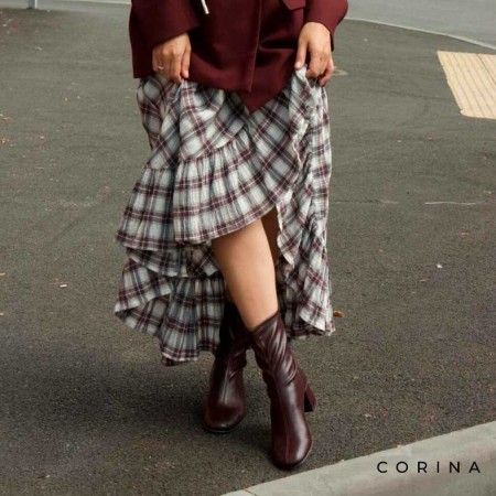 botines burdeos mujer