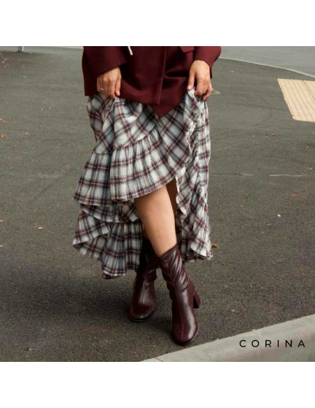 botines burdeos mujer