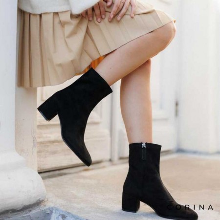 Botín negro antelina tacón ancho