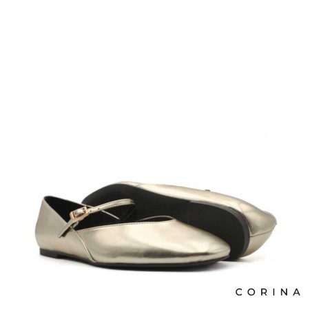 zapato plano mujer dorado​