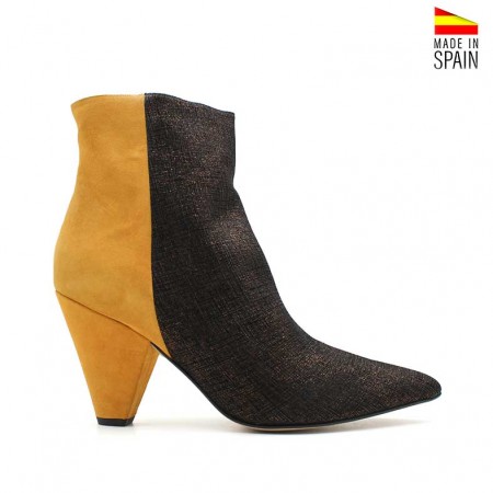 Botines bicolor piel