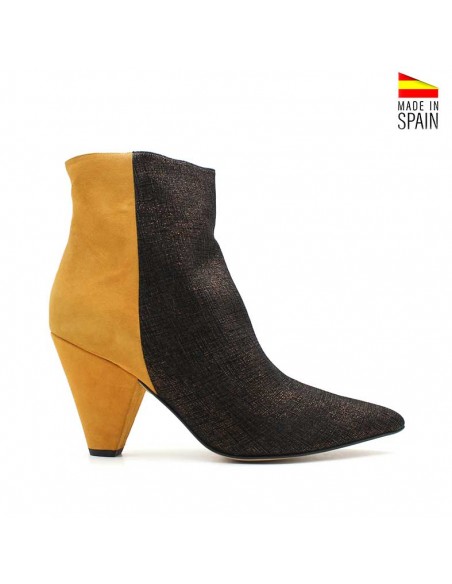 Botines bicolor piel