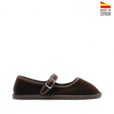 Merceditas de terciopelo marrón