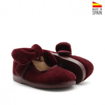 zapato niña burdeos Condiz vista lateral