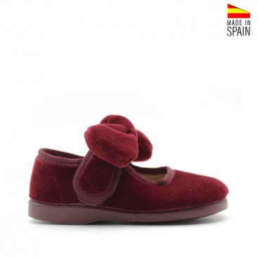 mercedita terciopelo burdeos niña