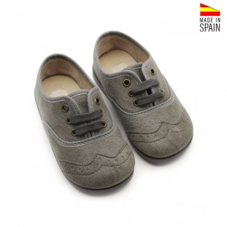 blucher gris con cordones para niño