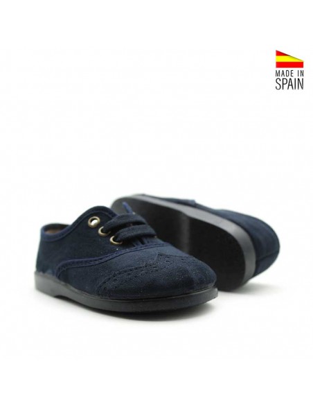 Blucher azul marino infantil vista lateral