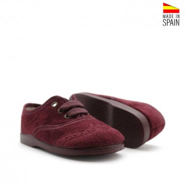 Blucher burdeos infantil con suela de goma