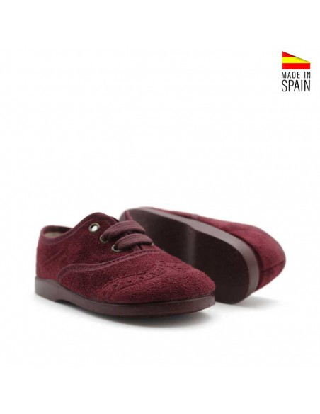 Blucher burdeos infantil con suela de goma