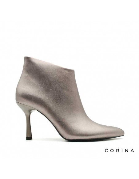 Botines plomo tacón fino