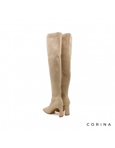 Bota elástica calcetín beige Corina M2833