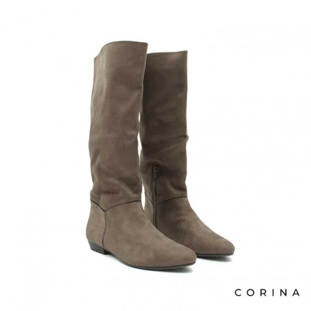 bota alta plana mujer