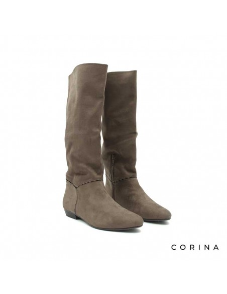 bota alta plana mujer