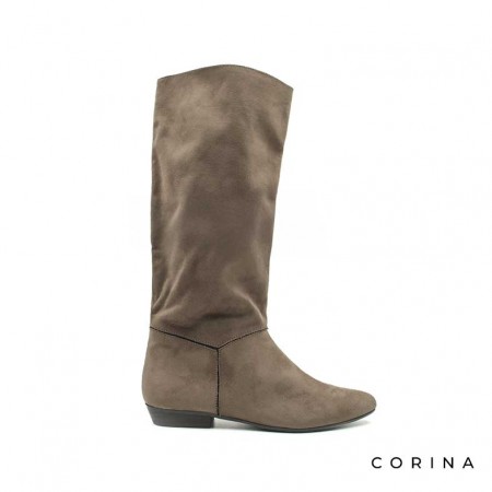 Bota alta taupe mujer