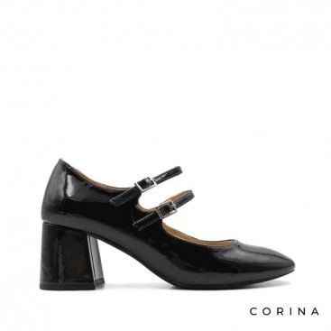 zapatos de tacon negros de charol