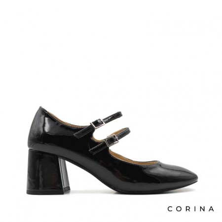 zapatos de tacon negros de charol