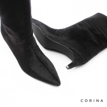 botines negros con tacón fino bajo