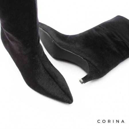 botines negros con tacón fino bajo