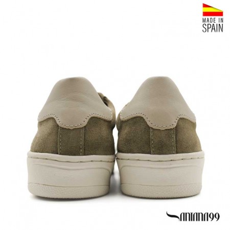 zapatilla serraje verde hombre