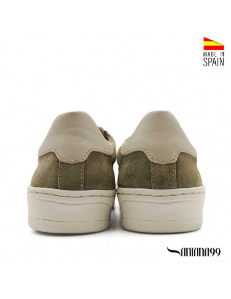 zapatilla serraje verde hombre