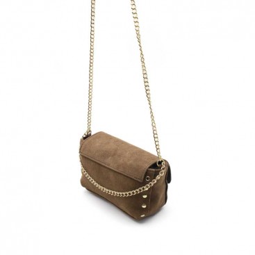 mini bolso taupe piel