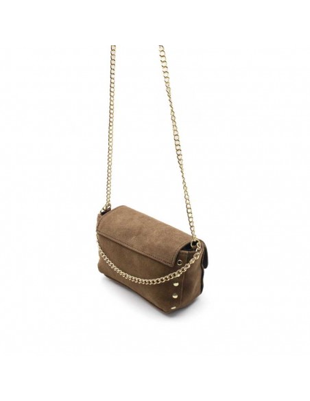 mini bolso taupe piel