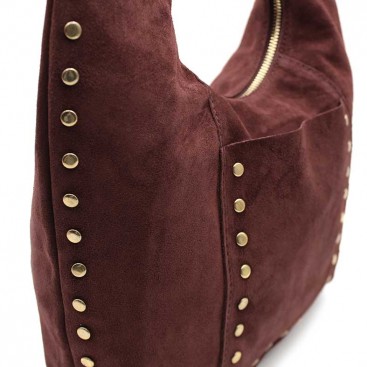 bolso hobo granate con tachas