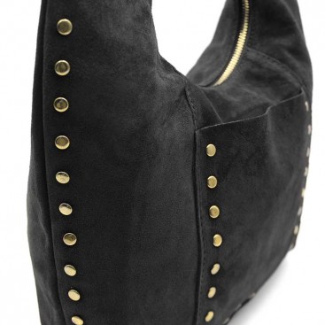 bolso serraje negro con tachas