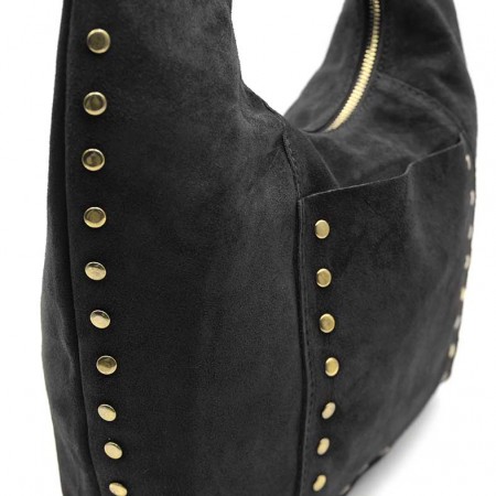 bolso serraje negro con tachas