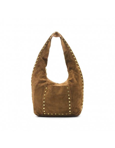 bolso de hombro piel camel