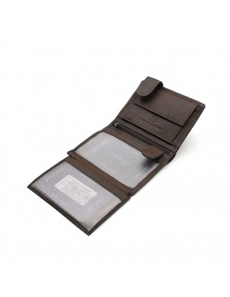 cartera marrón con monedero