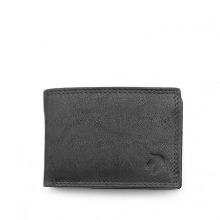 cartera hombre piel pequeña negra