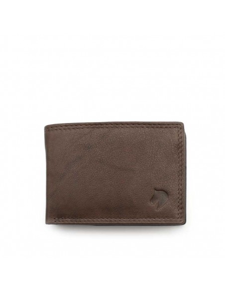 cartera hombre pequeña piel marrón