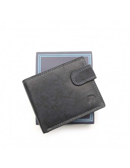 carteras de piel para hombre negra