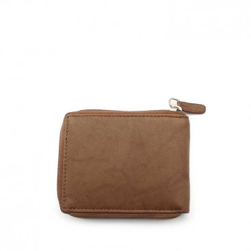 billetera cremallera camel interior