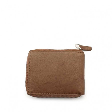 billetera cremallera camel interior