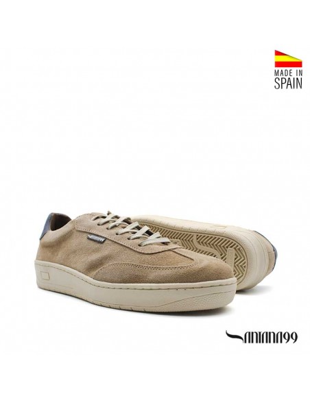 calzado de piel serraje hombre color taupe fabricado en España
